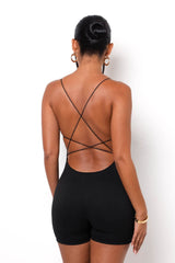 Cross The Line Backless Romper